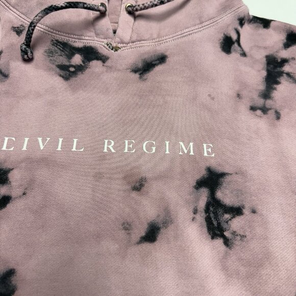 Civil Regime Hoodie Sweatshirt Mens XL 26.5x29.5 Tie Dye Embroidered Floral - Picture 5 of 10